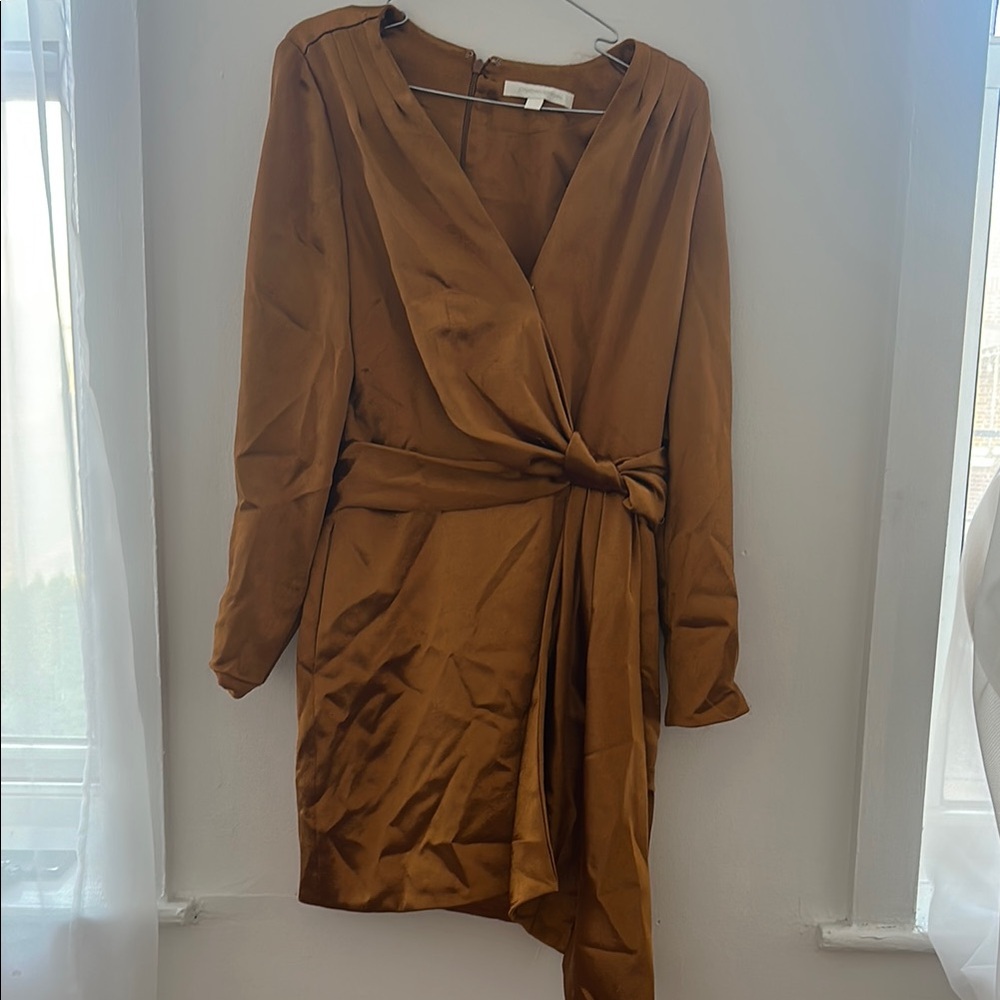 Jonathan Simkhai Brown Long Sleeve Wrap Dress